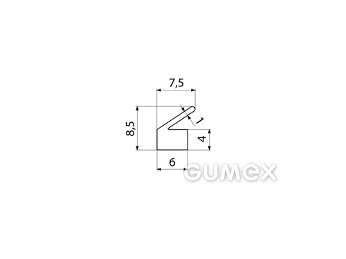 "L" Silikonprofil, 8,5x7,5/4mm, 60°ShA, -60°C/+180°C, transparent, 
